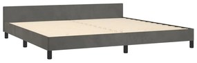 Cadru de pat cu tablie, gri inchis, 200x200 cm, catifea Morke gra, 200 x 200 cm, Nasturi de tapiterie