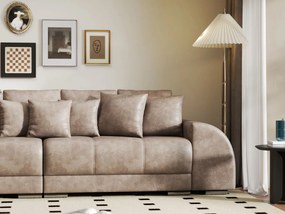 Canapea extensibilă dumonde cu 2 lăzi de depozitare si sezut confortabil din spuma high-density, Verona Tobago Silver 310x100 cm