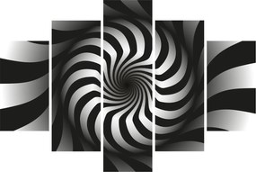 Tablou abstract cu spirala alb neagră (150x105 cm)