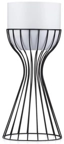 Ghiveci metalic de flori LOFT 46x20 cm negru/alb