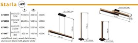 Lampadar LED design natural lemn STARLA
