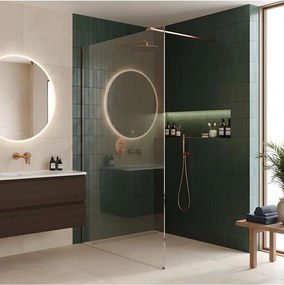 Paravan de dus Rea Flexi Transparent 100 cm cupru periat