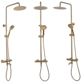 REA-P6604 - Set de duș cu baterie termostatică LUNGO, auriu periat