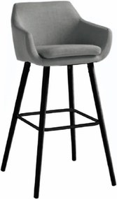 Scaun bar, material textil gri deschis/negru, TAHIRA