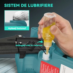 Outsunny Ferăstrău cu Acumulator 2 în 1 cu Tijă Telescopică și Motor Brushless Albastru | Aosom Romania