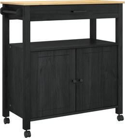 vidaXL Troler de Bucătărie MONZA Negru 84 x 40 x 88,5 cm