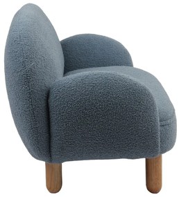 Fotoliu de copii albastru cu tapițerie din țesătură bouclé Rocky – Vipack