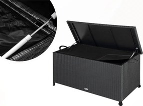 Ladă de depozitare din poliratan RICCO, 122x56x61cm, negru Casaria