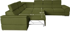 Colţar, ţesătură verde Majestic, SEGORIA LUX