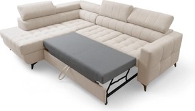 Colțar extensibil Nardo L pe stânga - pluș bej Pretty 03