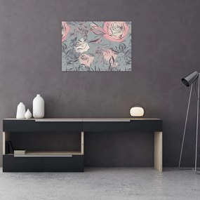 Tablou pe sticlă - Trandafir (70x50 cm)