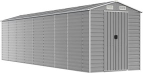 vidaXL Șopron de grădină gri deschis 191x810x198 cm, oțel galvanizat