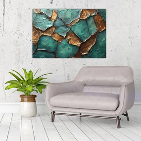 Tablou - Pictură verde-auriu (90x60 cm)