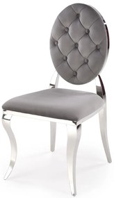 Scaun K555 velvet gri Blu14/argintiu