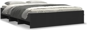 vidaXL Cadru de pat fără saltea Negru 160x200cm Lemn prelucrat
