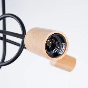 Lustră aplicată Sollux SL.1477 EMBER 3xE27/15W/230V negru/bej/fag