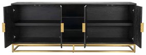 Servanta din lemn de stejar Blackbone 225 cm, 4 usi