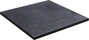 Cadita compozit pentru dus Inter Ceramic patrata 90x90 cm finisaj piatra mata-gri inchis