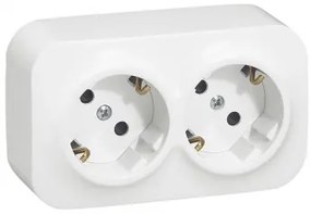 Priza dubla cu impamantare, 16A, IP20, alb, Legrand Forix