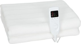 Pătură Încălzitoare HOMCOM 160x140 cm cu 5 Nivele de Căldură Alb | Aosom Romania