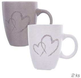 Set de 2 căni ceramice Orion DOUBLE LOVE,140 ml