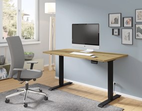 Masă PC electrică Motiva 140 (Negru + Stejar artisan). Promo -7%. 1124896