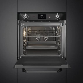 Cuptor incorporabil Smeg SOP6900TN, 3000 W, 68 l, clasa A, 9 functii si 5 niveluri de gatit, Autocuratare, Timer, 30-280°C, Negru