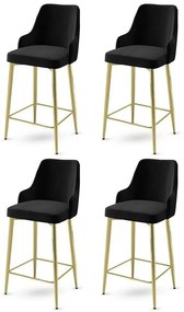 Set de scaune de bar Enox Black and Gold, 4 buc., 4 buc
