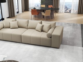 Canapea extensibilă dumonde cu ladă de depozitare si sezut confortabil din spuma high-density, Marbela Enjoy Camel XXL 295x100 cm