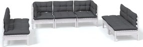 vidaXL Set mobilier grădină cu perne, 7 piese, lemn masiv de pin