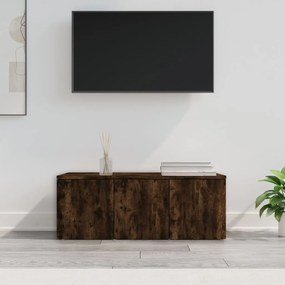 Comoda TV, stejar fumuriu, 80x34x30 cm, lemn prelucrat