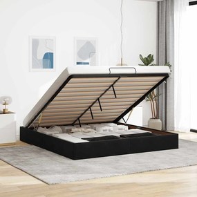 vidaXL Cadru de pat otoman fără saltea Negru 180x200 cm catifea