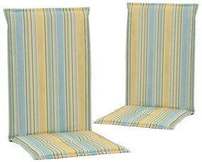 Perne scaun gradina, imprimeu, 2 buc., multicolor, 120x50x3 cm