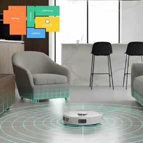 TESLA Electronics RoboStar - Aspirator robot inteligent 2-în-1, 3200 mAh, Wi-Fi, alb