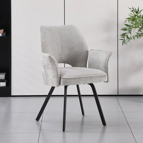 MAZZONI EXPORT TULIP Bej Închis (material textil UF980-03) - SCAUN MODERN TAPIȚAT CU COTIERE PENTRU SUFRAGERIE/LIVING/BIROU LOFT