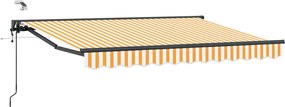 vidaXL Cort electric retractabil Galben și alb 3,5 x 2 m