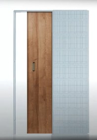 Usa glisanta HDF incastrata in perete - Colectia Basic 700 x 2000, 715 x 2020, Folie Decor, 1600 x 2100, Set maner + broasca cu cioc, Stejar