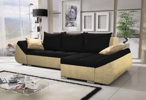 Supermobel Colțar KORFU, 271x131, Microfibră, 46 roșu/04 negru