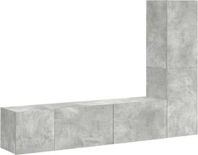 vidaXL Set de dulapuri TV, 3 piese, gri beton, lemn prelucrat