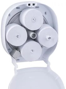 Dozator pentru 4 role de hartie igienica fara tub Merida Hygiene Control, alb