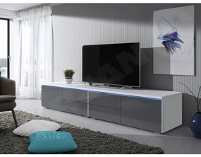 Masă TV Coral XI Double (Alb + Gri lucios). 1058400