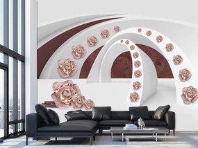 Fototapet - boltă 3D cu flori (147x102 cm)