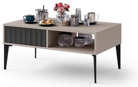 Măsuță de cafea RONJA cu sertar, taupe/negru