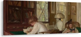 Tablou - Edmund Tarbell, Josephine and Mercie, reproducere (120x50 cm)