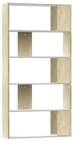 800104 vidaXL Bibliotecă/Separator cameră alb&stejar sonoma 80x24x159 cm PAL