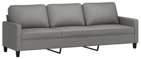 348718 vidaXL Canapea cu 3 locuri, gri închis, 210 cm, material textil