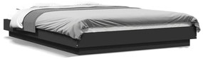 3281099 vidaXL Cadru de pat cu lumini LED, negru, 140x200 cm, lemn prelucrat