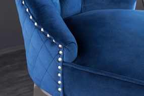 Scaun de bar stil baroc Castle Deluxe, albastru regal