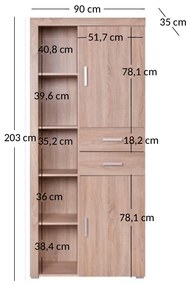 Raft Dalila 2D2S (Stejar sonoma). 1052837