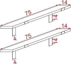 Set rafturi de perete din lemn, seria A-620, Homs, 30300